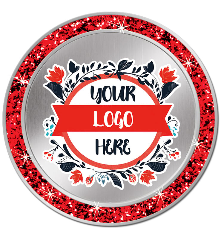 1 3/10" Printz Red Glitter Insert Pin