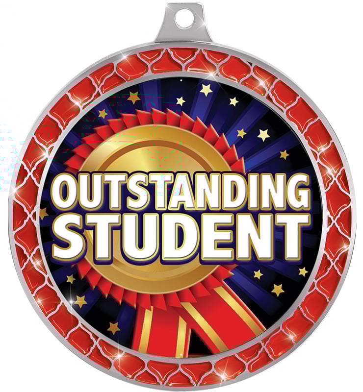 2 1/2" Red Trellis Insert Medal