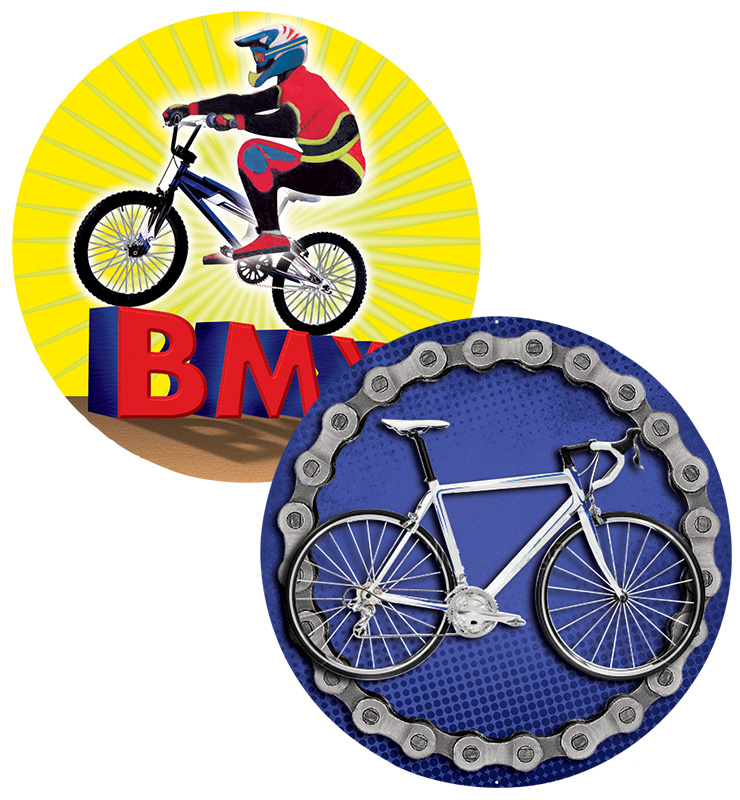 2" Cycling/BMX Stickers