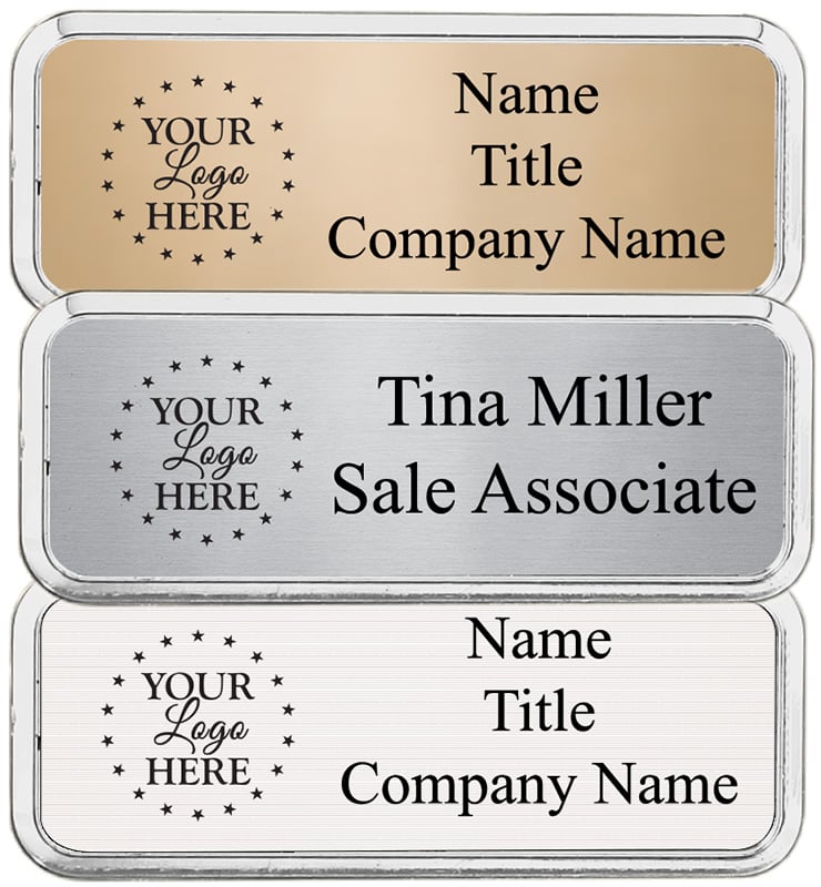 Small Rounded Silver Frame Badge