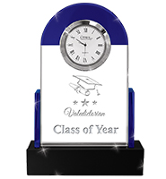 Dome Sapphire & Onyx Crystal Clock