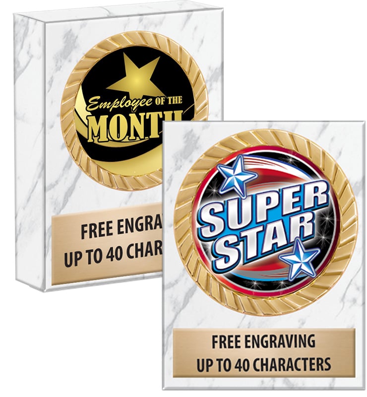 White Marble Engraved Paperweight