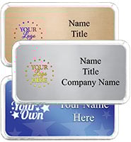 Large Rounded Silver Frame Color Badge