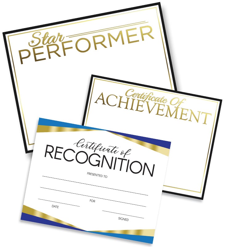 Gold Foil Achievement Certificates