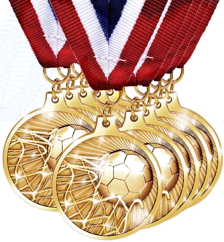 2" Soccer Medals 10 Pack