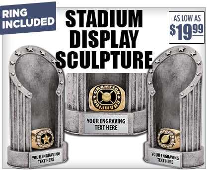 Stadium Display Sculpture With Champion Ring