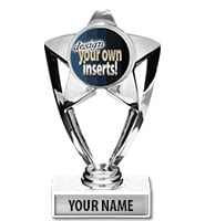 Shiny Silver Star Custom Insert Trophy
