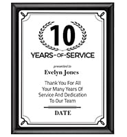Years Of Service Metallix Plaque
