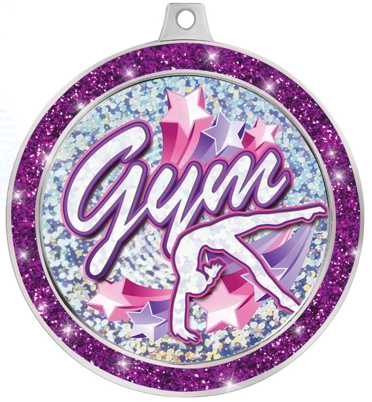 2 1/2" Purple Glitter Insert Medal
