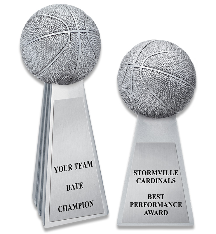 Metallic Basketball Sculpture