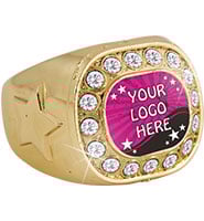 Custom Insert Gold Crystal Rings