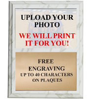 Upload Your Photo White Marbleized Vertical Plaque