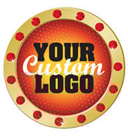 1.3" Red Rhinestone Insert Pin