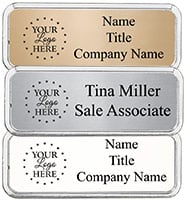 Small Rounded Silver Frame Badge