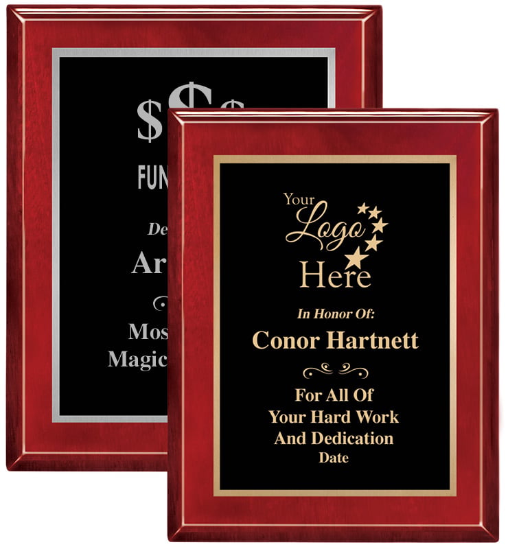 Rosewood Piano Plaques With Gold Or Silver Trim