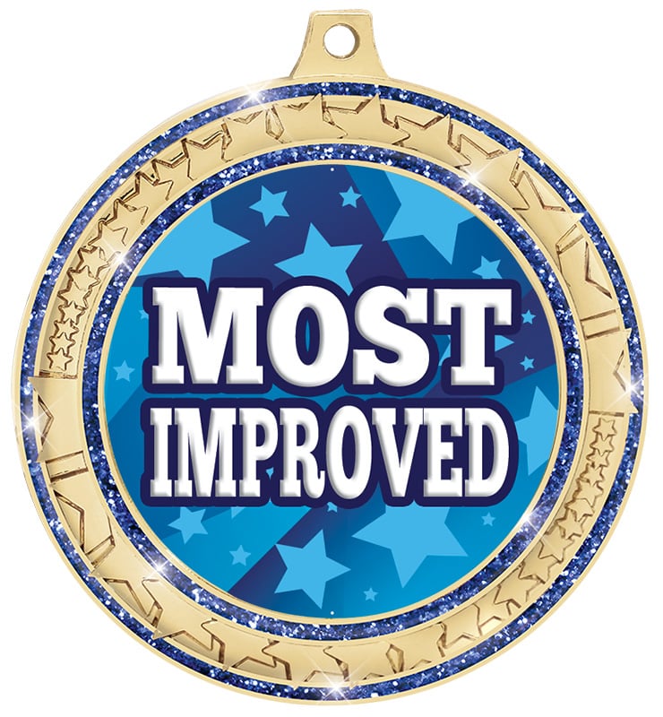 2 3/4" Blue Star Trail Glitter Insert Medal