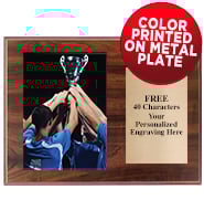 Wood Horizontal Metal Photo Plaque