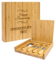 Bamboo Cheese Board With Knives