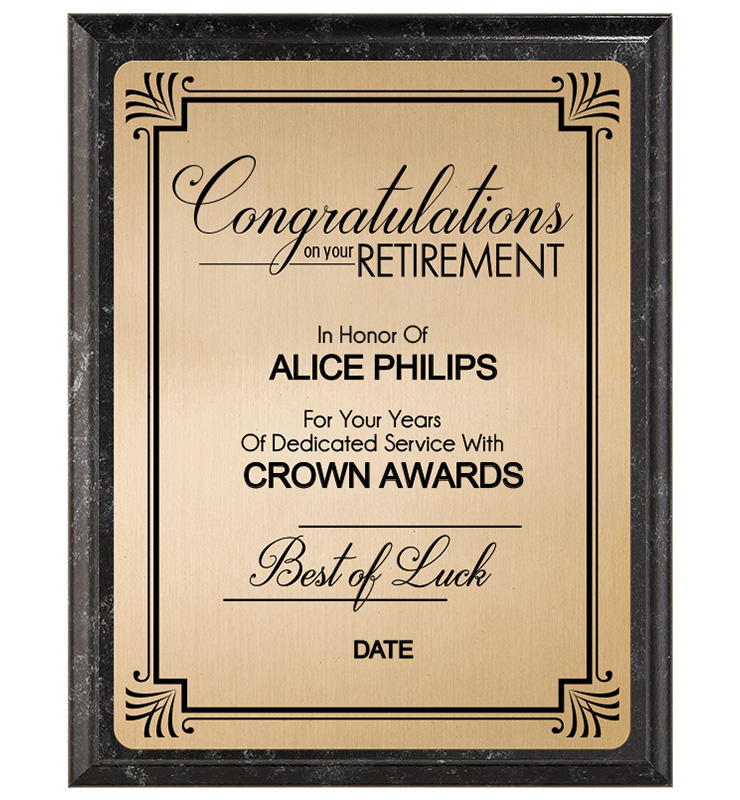 Retirement Metallix Plaque