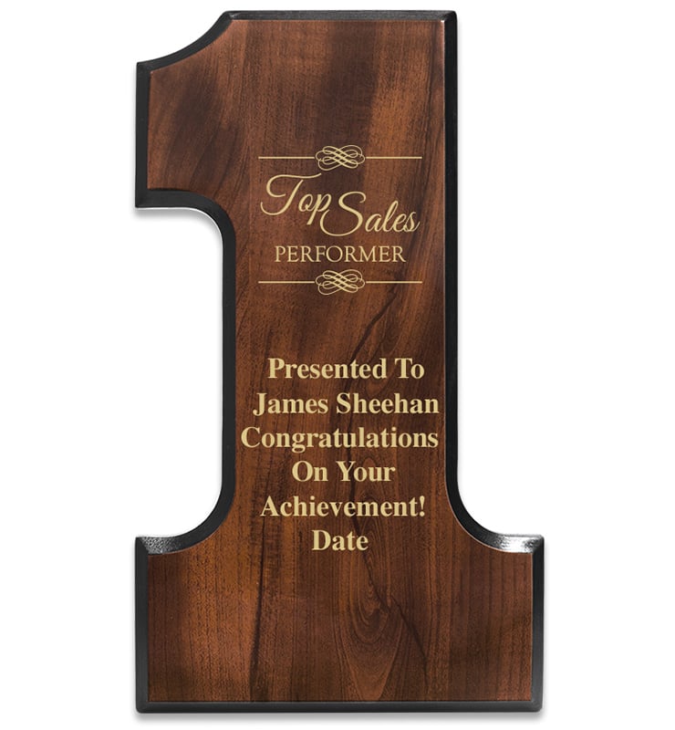 Number One Wood Plaque