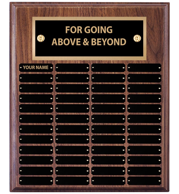 48 Plate Large Walnut Perpetual Plaque