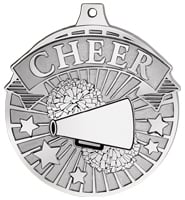 2 1/4" Silver Gilded Cheer Medal