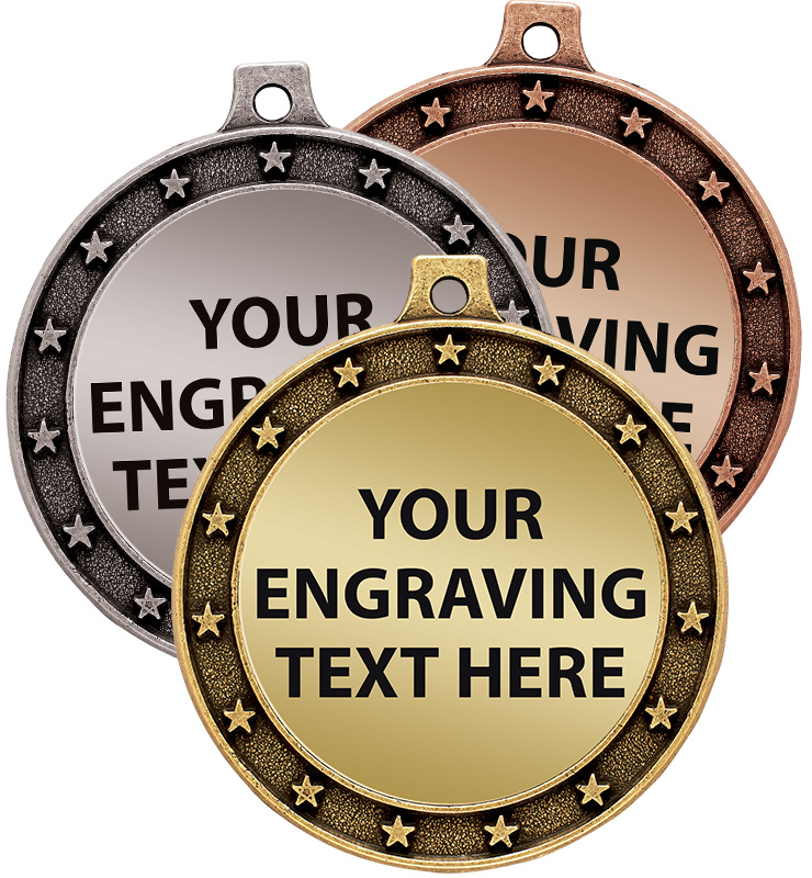 2 1/2" Universal Star Engraving Medal