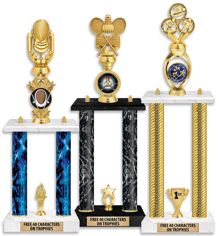 2 Poster Riser Column Trophies