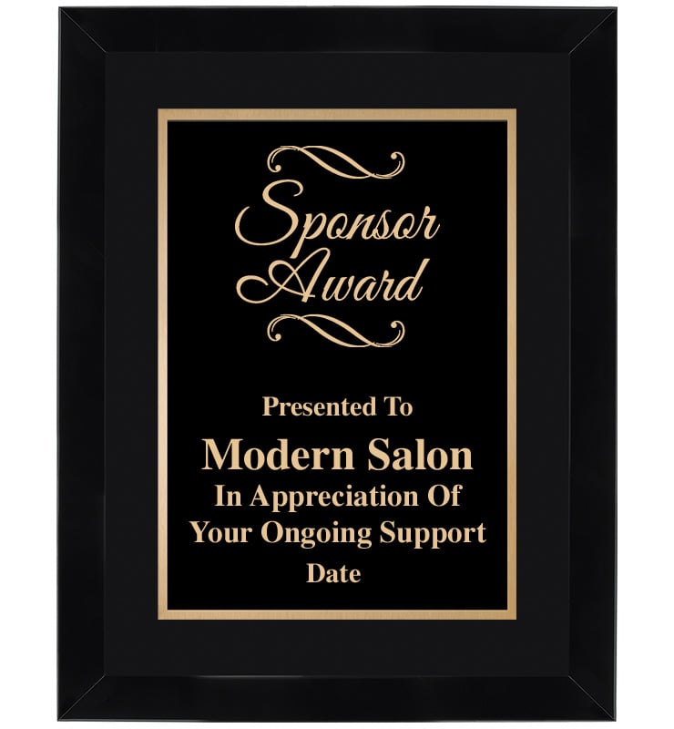 Black Wood Omega Frame Plaque