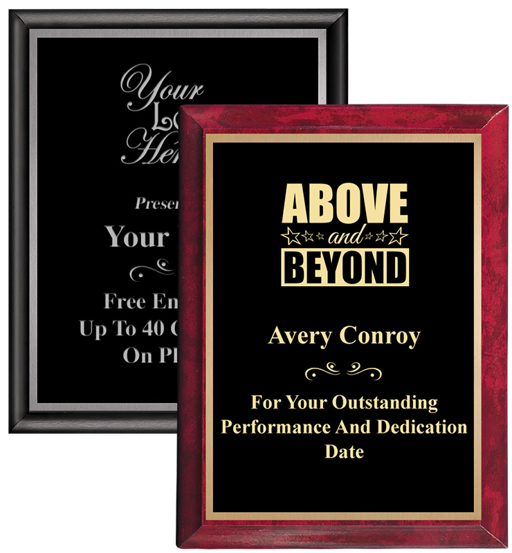 Classic Vertical Gold Or Silver Trim Plaques
