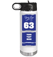 White School Spirit Water Bottle 20oz - Blue White