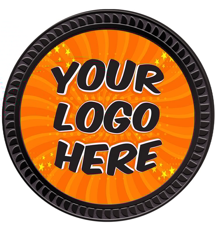 1.25" Round Insert Black Pin