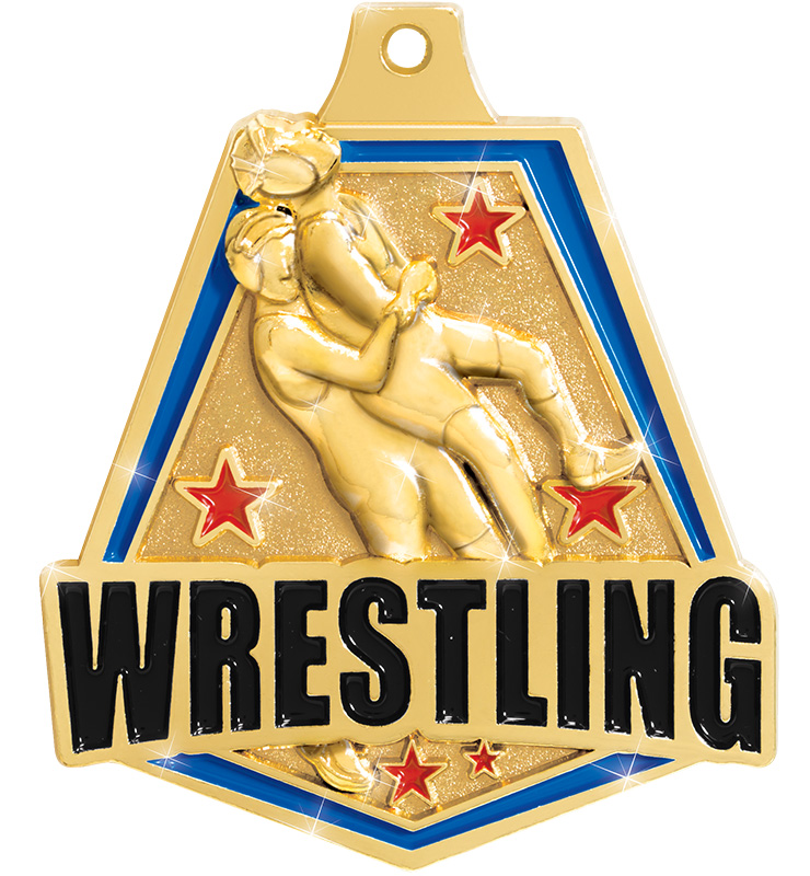 2" Wrestling Shiny Captain Medals