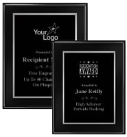 Glossed Ebony Silver Border Plaques