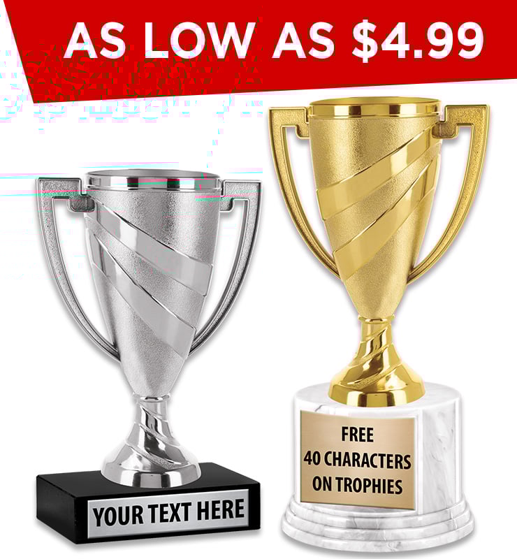 Gold And Silver Swirl Cup Trophies