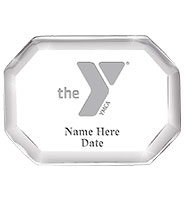 YMCA Beveled Octagon Acrylic Paperweight