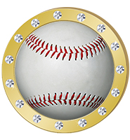 Gold Rhinestone Baseball Insert Pin