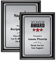 Shiny Black Color Printed Plaques With Silver Plate