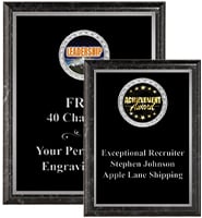 Executive Black Marbleized Silver Border Insert Plaques