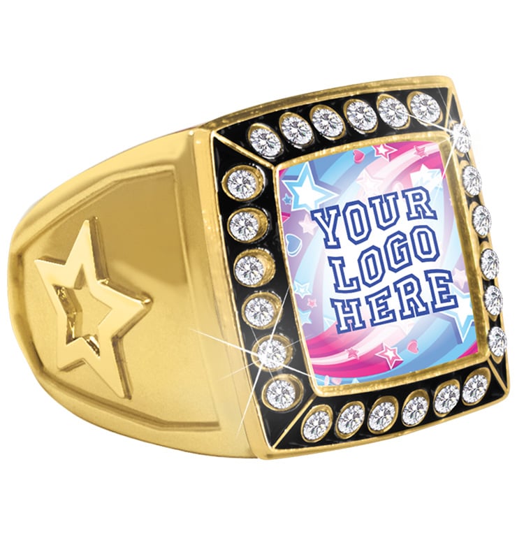 Custom Insert Gold Crystal Champion 2.0 Rings