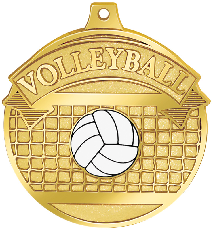 2 1/4" Gilded Volleyball Medals