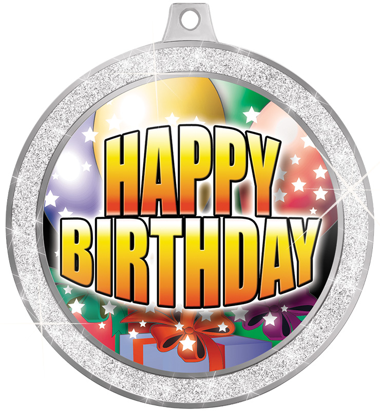 2 1/2" Silver Glitter Insert Medals
