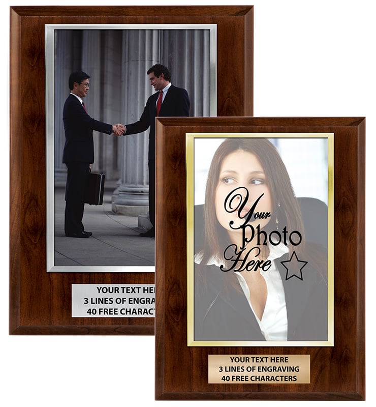 Wood Vertical Slide-In Photo Frame Plaque