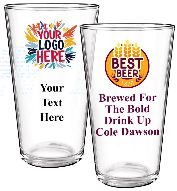 Color Printed Beer Glass 16oz