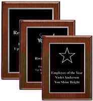 Glossed Silver Plate Walnut Plaques
