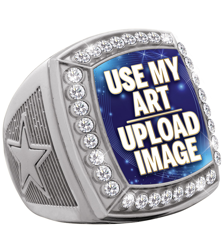 Custom Deluxe Insert Silver Star Ring