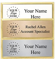 Small Rectangle Gold Frame Badge