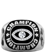 Football Bling Silver Championship Ring