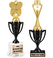 Black Swirl Cup Trophies With Figure