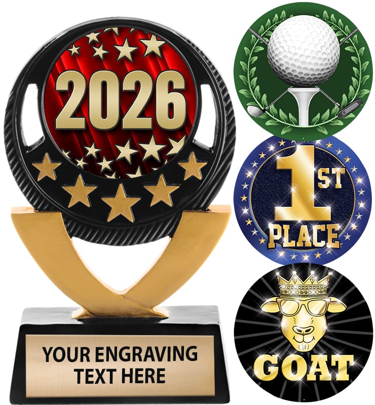 Five Star Black And Gold Insert Sculpture